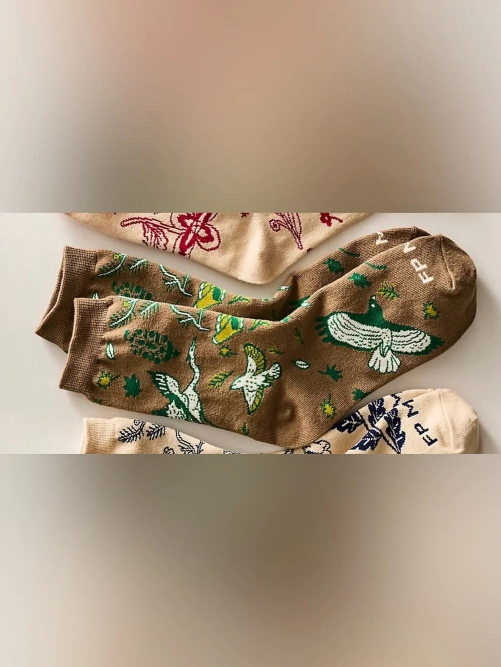 NWT Free People Movement Great Outdoor Socks in Green New Logo